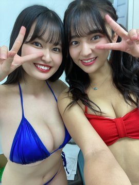 たわわな美女二人にファンメロメロ！グラビアアイドル・徳江かな、未梨一花とのセクシーなビキニツーショットを披露